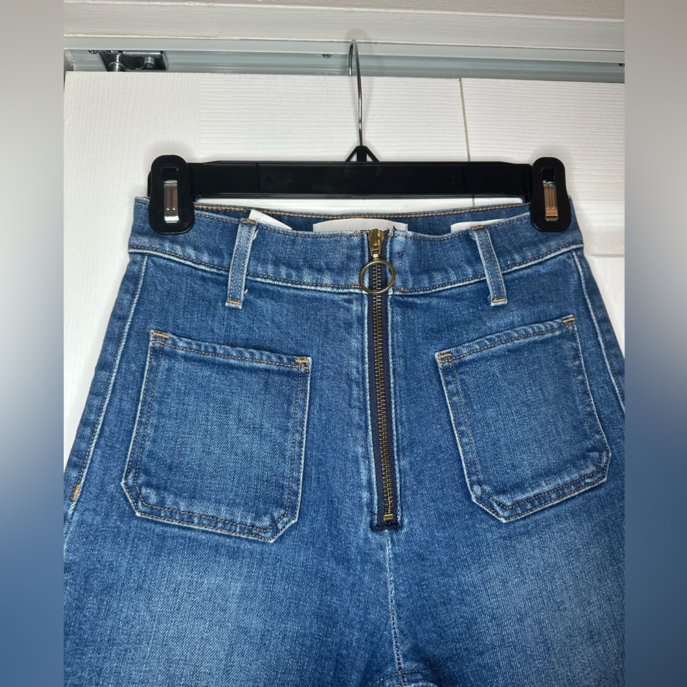 ARITZIA DENIM FORUM FRONT Zip THE JUST PEACHY STRAIGHT size 24